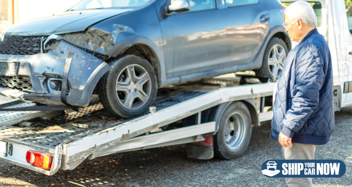 Specialized equipment for loading and securing salvage cars